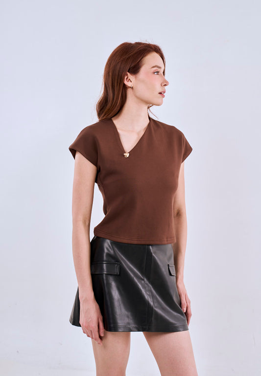 Mossimo Sophia Choco Asymmetrical Vintage Top Fashion For Women