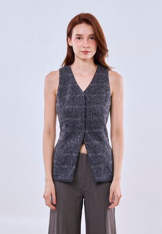Mossimo Hannah Dark Blue Vintage Fit Tweed Blazer Top Fashion For Women