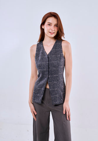 Mossimo Hannah Dark Blue Vintage Fit Tweed Blazer Top Fashion For Women