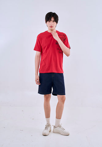 Mossimo Dex Red Urban Fit Tee Premium Round Neck For Men