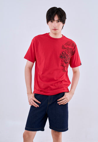 Mossimo Dex Red Urban Fit Tee Premium Round Neck For Men