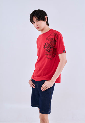 Mossimo Dex Red Urban Fit Tee Premium Round Neck For Men