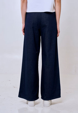 Mossimo Livia Dark Blue Wide Leg High Rise Denim Pants For Women