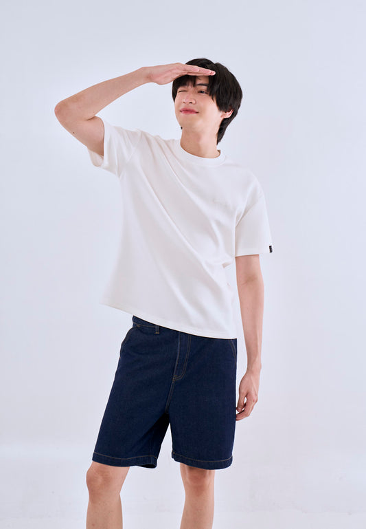 Mossimo Calix White Oversized Fit Tee Round Neck  For Men