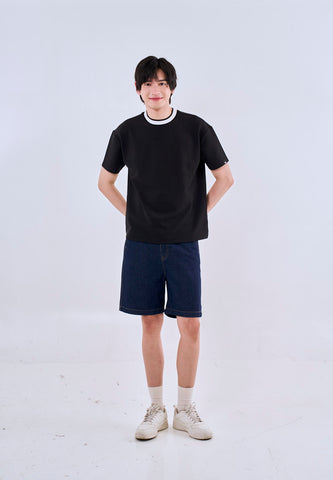 Mossimo Dominic Black Urban Fit Tee Premium Round Neck For Men