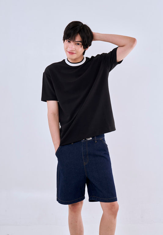 Mossimo Dominic Black Urban Fit Tee Premium Round Neck For Men