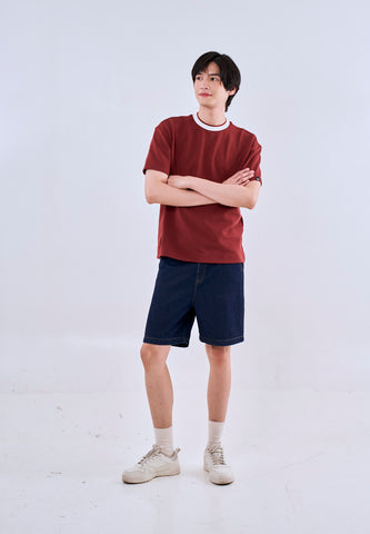 Mossimo Dominic Maroon Urban Fit Tee Premium Round Neck For Men
