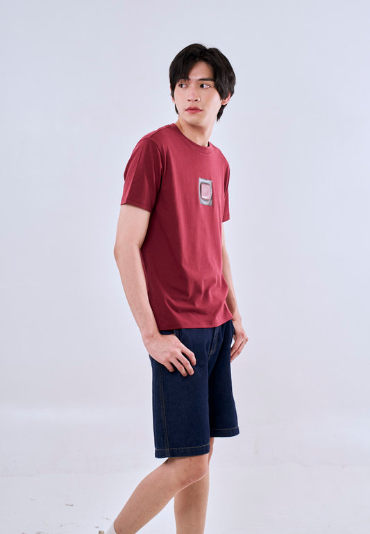 Mossimo Levi Maroon Unisex Fit Tee