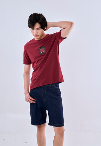 Mossimo Levi Maroon Unisex Fit Tee
