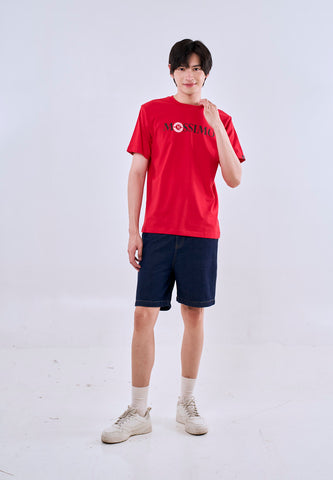 Mossimo Enzo Red Round Neck Comfort Fit Tee For Men