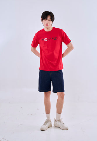 Mossimo Enzo Red Round Neck Comfort Fit Tee For Men