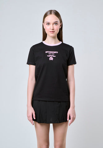Mossimo Olivia Black Ringer Classic Fit Tee