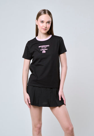 Mossimo Olivia Black Ringer Classic Fit Tee