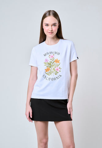 Mossimo Calista Floral White Classic Fit Tee