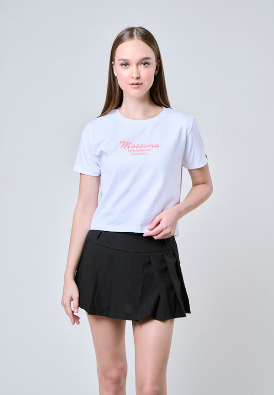 Mossimo Zephyrine White Classic Cropped Fit Tee