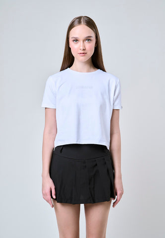 Mossimo Maxine White Classic Crop Fit Tee