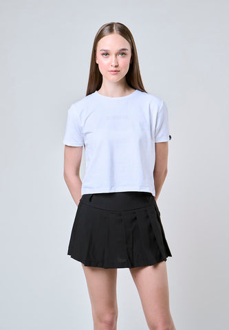 Mossimo Maxine White Classic Crop Fit Tee