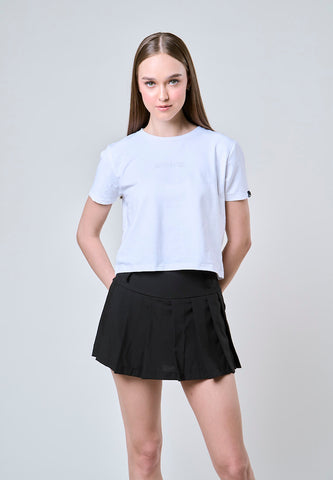 Mossimo Maxine White Classic Crop Fit Tee