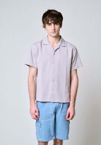 Mossimo Brandon Gray Button Down Boxy Polo Shirt