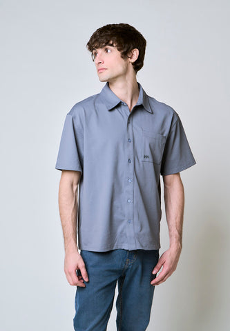 Mossimo Anthony Dark Gray Button Down Boxy Polo Shirt