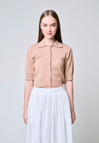 Mossimo Savannah Brown Knits Top with 3/4 Sleeves