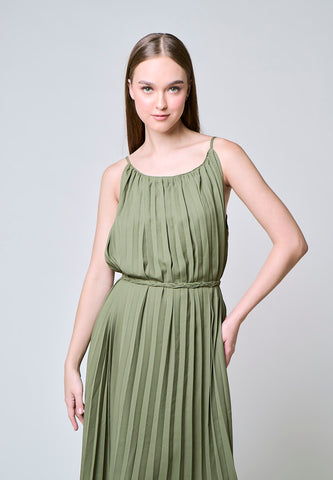 Mossimo Annie Green Halter Pleated Dress