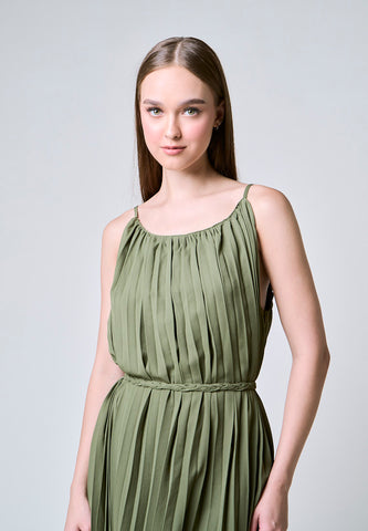 Mossimo Annie Green Halter Pleated Dress
