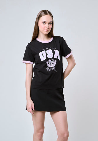 Mossimo Elysandra Black Comfort Fit Tee