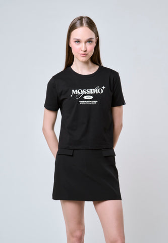 Mossimo Ashley Black Classic Cropped Fit Tee
