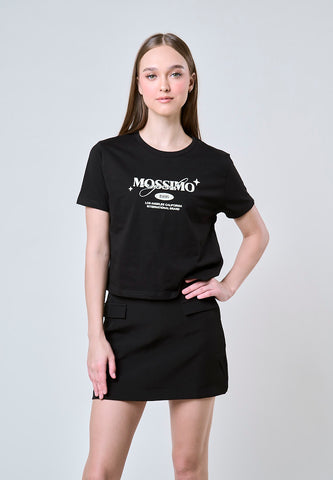 Mossimo Ashley Black Classic Cropped Fit Tee