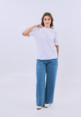 Mossimo Zinnia White Modern Fit Tee For Women