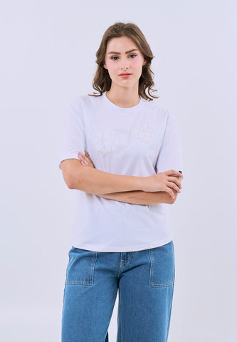 Mossimo Zinnia White Modern Fit Tee For Women