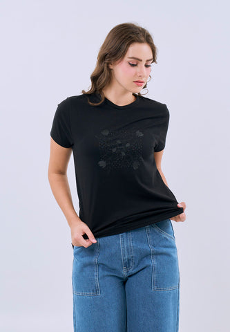 Mossimo Avielle Black Classic Fit Tee For Women