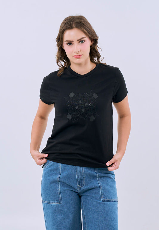 Mossimo Avielle Black Classic Fit Tee For Women
