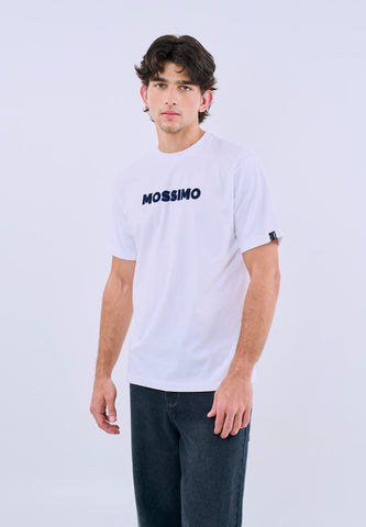 Mossimo Men's White Basic Comfort Fit Tee with Logo Print