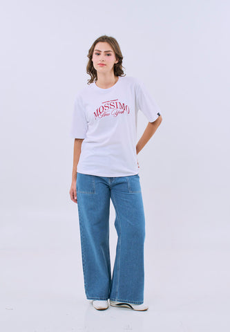 Mossimo Dahlia White Modern Fit Tee For Women