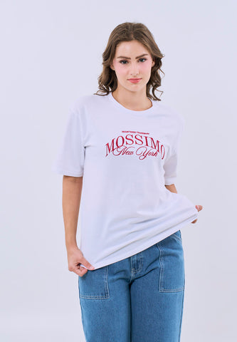 Mossimo Dahlia White Modern Fit Tee For Women