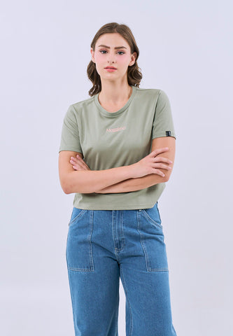 Mossimo Serene Pale Green Classic Cropped Fit Tee For Women