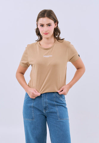 Mossimo Serene Pale Khaki Classic Cropped Fit Tee For Women