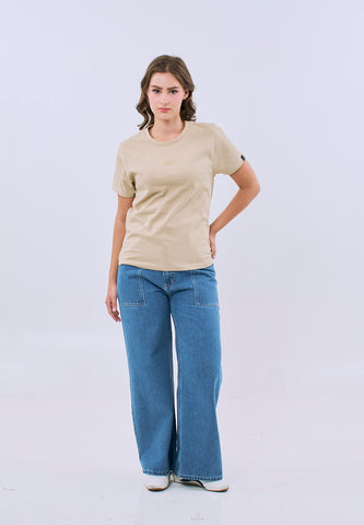 Mossimo Tia Tan Brown Classic Fit Tee For Women