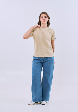 Mossimo Tia Tan Brown Classic Fit Tee For Women