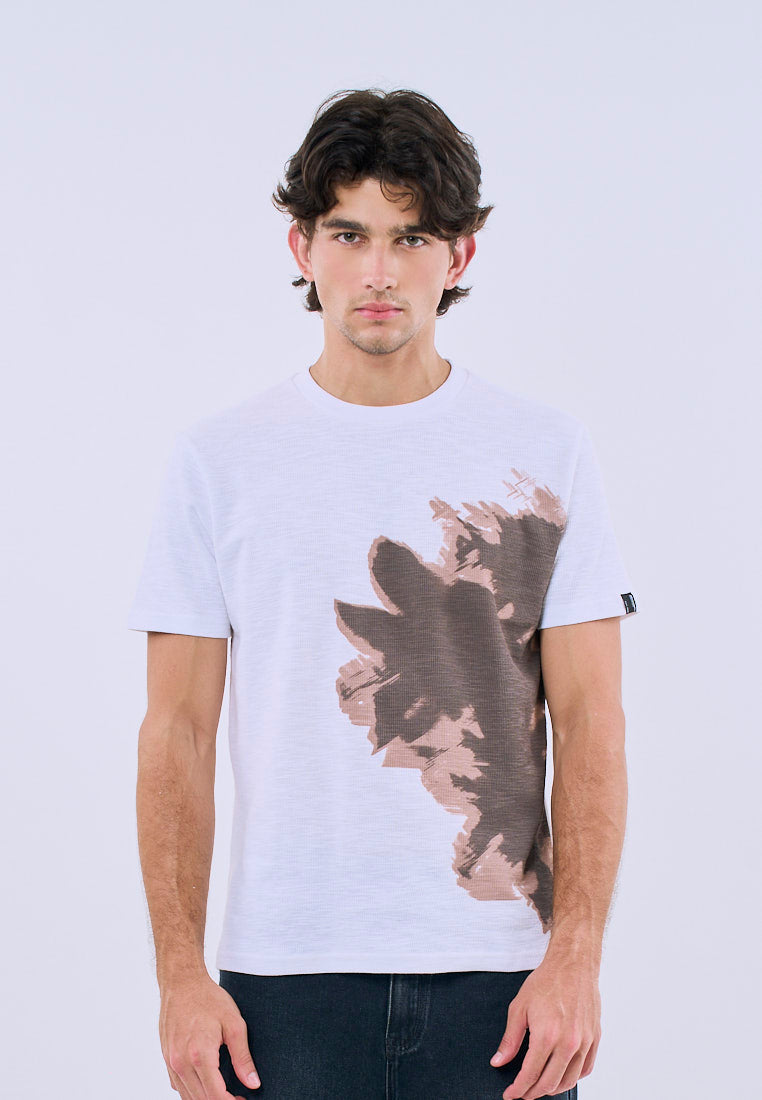 Mossimo Unisex White Abstract Discharge Print Tee