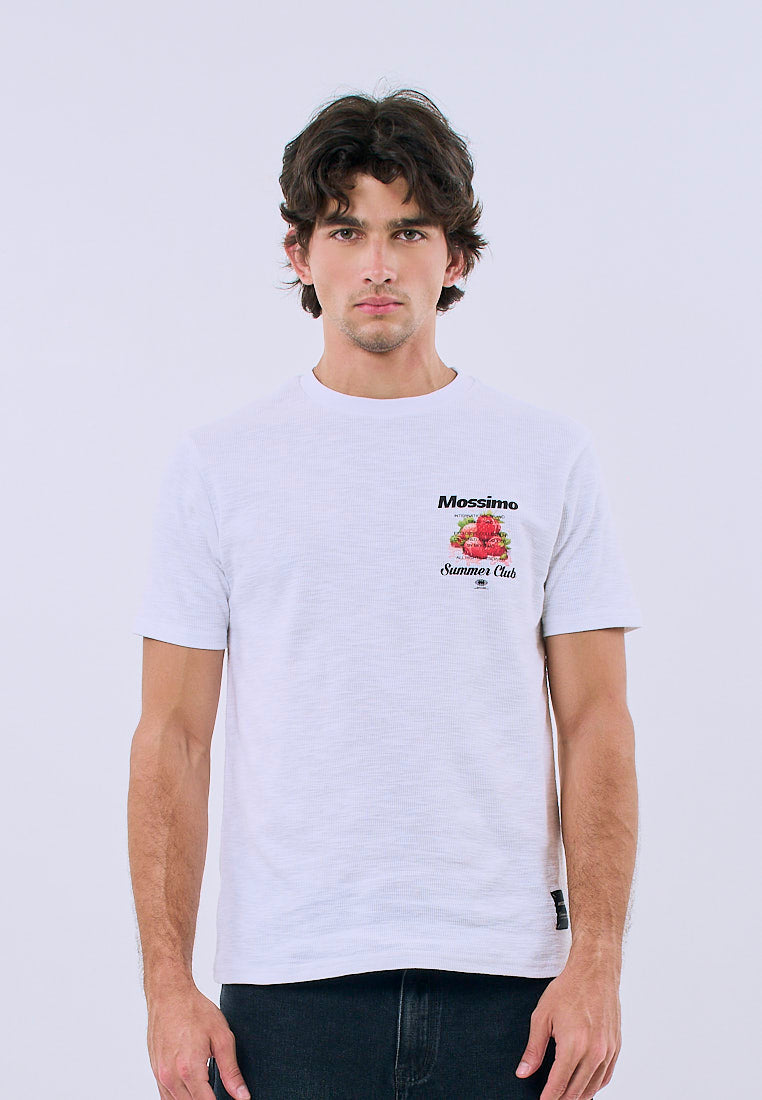 Mossimo Unisex White Graphic Unisex Fit Tee with Back Print