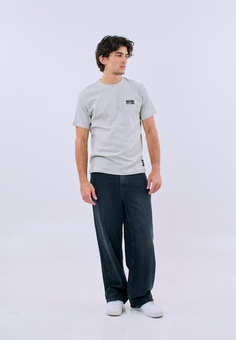 Mossimo Men's Heather Gray Classic Fit Tee with Small Logo Print