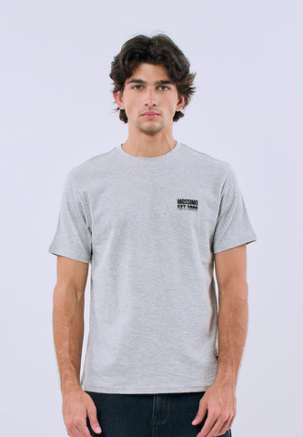 Mossimo Men's Heather Gray Classic Fit Tee with Small Logo Print