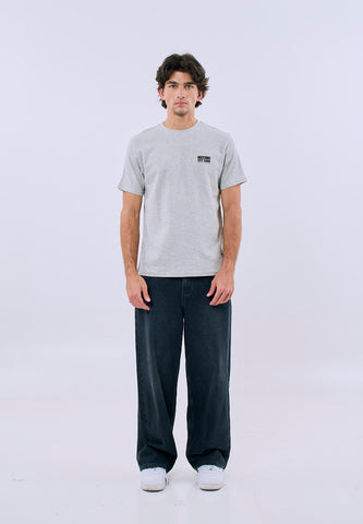 Mossimo Men's Heather Gray Classic Fit Tee with Small Logo Print