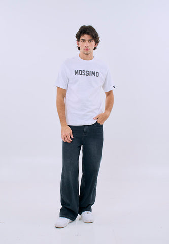 Mossimo Men's White Comfort Fit Tee with  Embroidered Logo