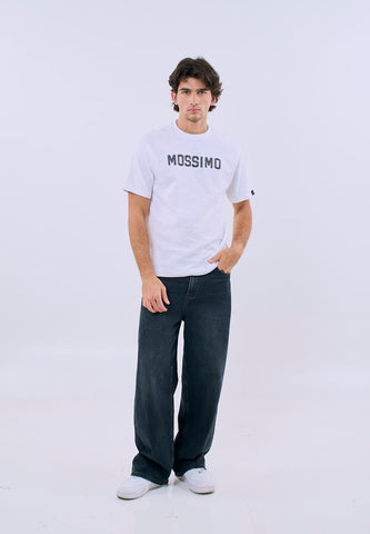 Mossimo Men's White Comfort Fit Tee with  Embroidered Logo