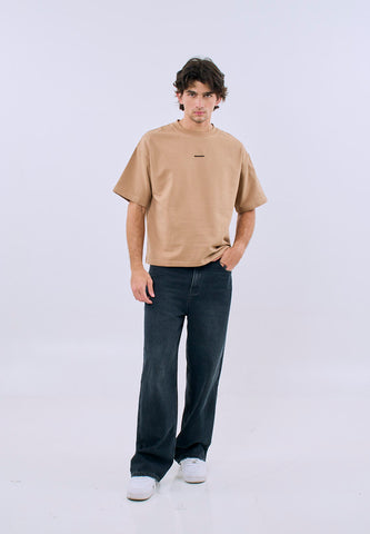 Mossimo Men's Pale Khaki Premium Small Embossed Contemporary Fit Tee