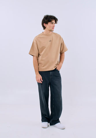 Mossimo Men's Pale Khaki Premium Small Embossed Contemporary Fit Tee